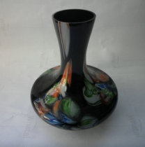 Nostalgic old stock Glass glass vase black large