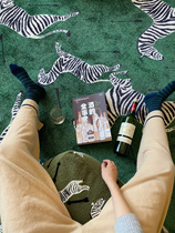 Crazy Zebra Medieval Green Oil Painting Living-room Bedroom Carpet Balcony Emulation Lawn Children Room Playground Mat