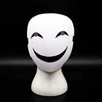 Clown mask clown smiley face mask male pitch black bullet cos anime party performance makeup props fire shadow