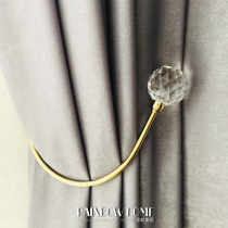  Export light luxury crystal diamond brass curtain hook strap hook Simple hook wall hook Pure copper side wall hook