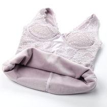 Autumn Winter Warm Vest Women Beating Bottom Lace Garnter Anti-Cold Repairing Body Without Steel Ring Bra Underwear Integrated With Chest Cushion