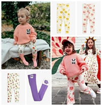Spot MINI RODINI 22 Early spring boy girls cute sweet and beautiful printed pro-skin movement hit bottom pants