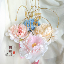 Finished Mudan Flower Lantern Luminous Lantern Flowers Palace Lantern Dance Walk Show Han clothes photo props Lantern Festival Day