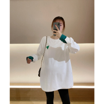 MJ gestational woman in Korean version 100 lap pure cotton cover with loose casual t-shirt with undershirt damp mother hitch