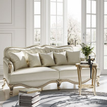 American light luxury solid wood triple sofa modern simple living room French sofa small red book net red sofa CARA