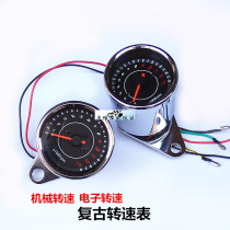 Motorcycle modified retro instrument tachometer LED light electroplating mechanical tachometer Electronic induction tachometer