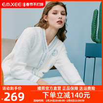 Manxi pregnant women's pajamas thick in spring and autumn plus velvet monthly clothing winter postpartum nursing home clothing women warm