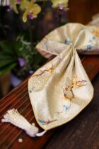 Brocade guqin cover cloth yellow plum