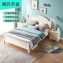 Lins wood childrens bed Simple solid wood feet girl princess single bed with storage childrens bed furniture LS236