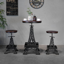 Iron wood bar chair adjustment chair Paris Tower stool industrial style creative chair modern cafe bar chair