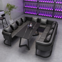  Wrought iron industrial style bar sofa Retro clear bar Music theme cafe dining bar Tavern U-shaped deck table and chair