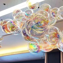 Aomei stained glass ball charm Sales department Sand table Hotel lobby aerial installation art creative pendant customization