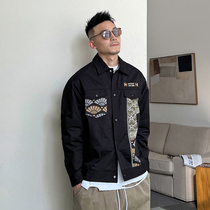 Uncle Bar Spring And Autumn Mens Lapel Design Sense Jacket Casual Lenny Jacket American Stitching Premium Top Trend