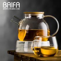 Home Health fruit flower teapot set high temperature resistant tropical filter High Borosilicate glass teapot cooking teapot