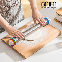 Household stainless steel adjustable thickness large length non-stick rolling pin artifact kitchen baking multi-function tool