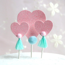 New Dreamy Flash Powder Little Fresh And Loving Flow Suede Balls Cake Decoration Plug-in Baking Light Powder