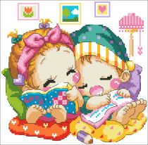 Cross stitch electronic drawings 6154 asleep pillow drawing 100W * 98H22 color XSD source file