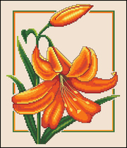 Cross embroidered electronic drawings 238 lilies with pillows hanging picture 107W* 132H 13 color XSD source files