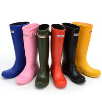 Foreign trade fashion high-tube womens rain shoes waterproof non-slip rubber shoes water boots outdoor overshoes spring and autumn rain boots Yellow Black Red