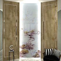 Custom-made modern simple carved tempered decorative art glass background wall home living room porch restaurant room