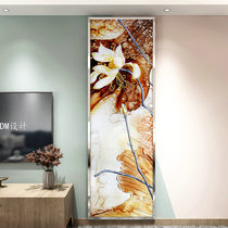 Custom-made modern new Chinese carved art glass entrance restaurant study living room decoration background wall Ailian said