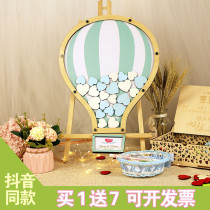Custom wedding hot air balloon sign-in box sign-in board Mason bottle annual event birthday fingerprint sign-in tree sign-in desk