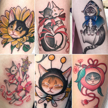 ins Wind Ukiyo-e Cat Tattoo Waterproof Cute Female Tide Lasting Simulation Diablo Japanese Korean Net Red Sticker