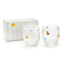 Japan ADERIA Ishizuka Snow Rabbit inlaid with gold clear beer whiskey glass Birthday housewarming wedding visit girlfriend gift