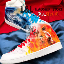 Excluding shoes] LL hipster hand-painted Air Force military soul custom AJ sneakers custom DIY ingenuity drawing painting Nezha