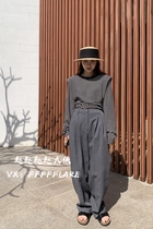 Europe station 2022 Early spring new I ZHOU sweet and cool machine pleated waist clear slim fit slim fit pants Western pants