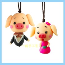 Soft pottery pendant pure handmade mobile phone chain large pendant auspicious baby pig Liaoning source of supply
