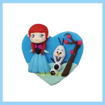 Soft pottery handmade refrigerator stickers Princess Anna creative cartoon cute three-dimensional strong magnet magnetic stickers message stickers