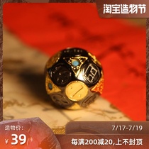 Chinese Heritage Chinese eighteen-sided copper dice Wine Ancient board game Metal color drink game Hand string