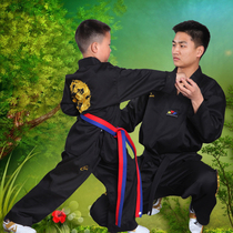 Embroidered Dragon Black Taekwondo Coach Tao Suit Children Adult Taekwondo Nunchaku Road Suit can be customized