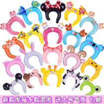 New year Christmas cartoon cute balloon hair hoop rabbit childrens toy hair card birthday party micro-business push small gifts