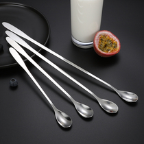 Stainless steel long handle mixing spoon small spoon coffee spoon home creative cute Korean ice spoon dessert honey spoon