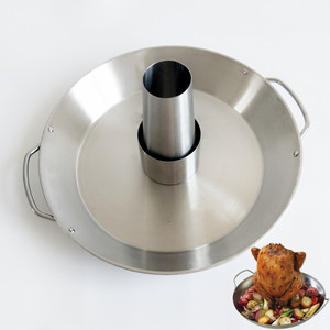 2024新款不锈钢烤鸡盘烧烤盘可拆卸圆形锥筒烤盘户外野餐BBQ烧烤