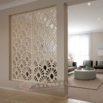 Modern fan-shaped hollow partition carved board entrance hall porch decorative aisle panel flower grid screen