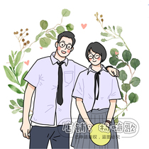 Hand-painted Q version of cartoon avatar real-life photo to cartoon character custom couple animation design Love head hand painting
