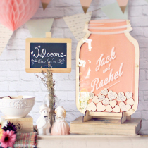 Wood Chips Tie Wedding Birthday Fingerprint to Tree Bottle Signature Custom Benbooks Annual Meeting Business Personality Table Cards Creativity
