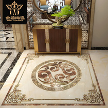 Floor tile parquet tile Tile Living Room Entrance to the family Xuanguan Xiangyun Jigsaw Puzzle Floor Brick Imitation Water Knife Parquet Dining Restaurant Chinese floor tiles