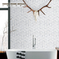 Simple mosaic parquet background wall sticker white hexagonal kitchen bathroom balcony toilet floor non-slip brick