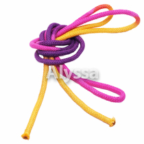 Alyssa professional art gymnastics rope hemp multicolor-yellow-purple-powder 3 meters