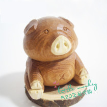 Japan Handmade Small Pig Cute Wooden Paparazzi Puppet Puppet Decorative Pendulum