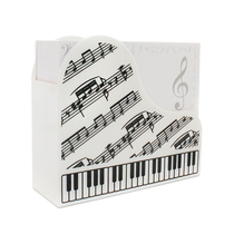 Home gift Milky white staff piano keyboard pattern note box set with message note 