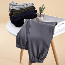 Knitted Cotton Closing Men Sleeping Pants Spring Autumn Pure Cotton Bouquet Leggings Pants Full Cotton Casual Loose Foreign Trade Brief Home Pants