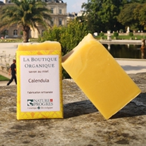 Calendula bath Cleanser soap makeup remover moisturizes skin French organic honey handmade cold soap LBO