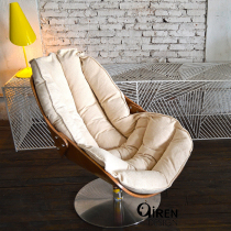 Qi People Designer Original Swivel Chair Single Sofa Chair Wood Modern Minima Small Family Type Reclining Chair Cushion Removable