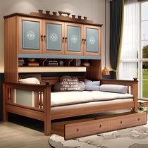 Full solid wood childrens bed gold wire sandalwood multi-function cabinet single bed wardrobe bed one small apartment custom