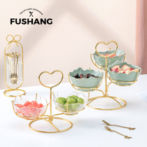 Light luxury glass fruit plate candy plate modern home living room snack plate tea table Net red snack fruit plate